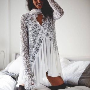 Free People Tell Tale White Lace Tunic